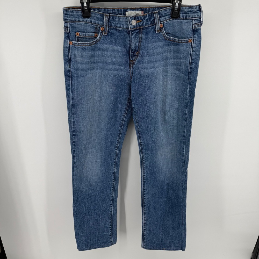 Y2K Levis 545 Low Boot Cut Jeans Womens 8M Medium Wash Blue Denim Stretch VTG